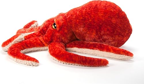 Miniatura 8 de The Petting Zoo Peluche de pulpo rojo del Pacífico, regalos para niños, animales salvajes del océano Onez, juguete de peluche jumbo de pulpo de 24