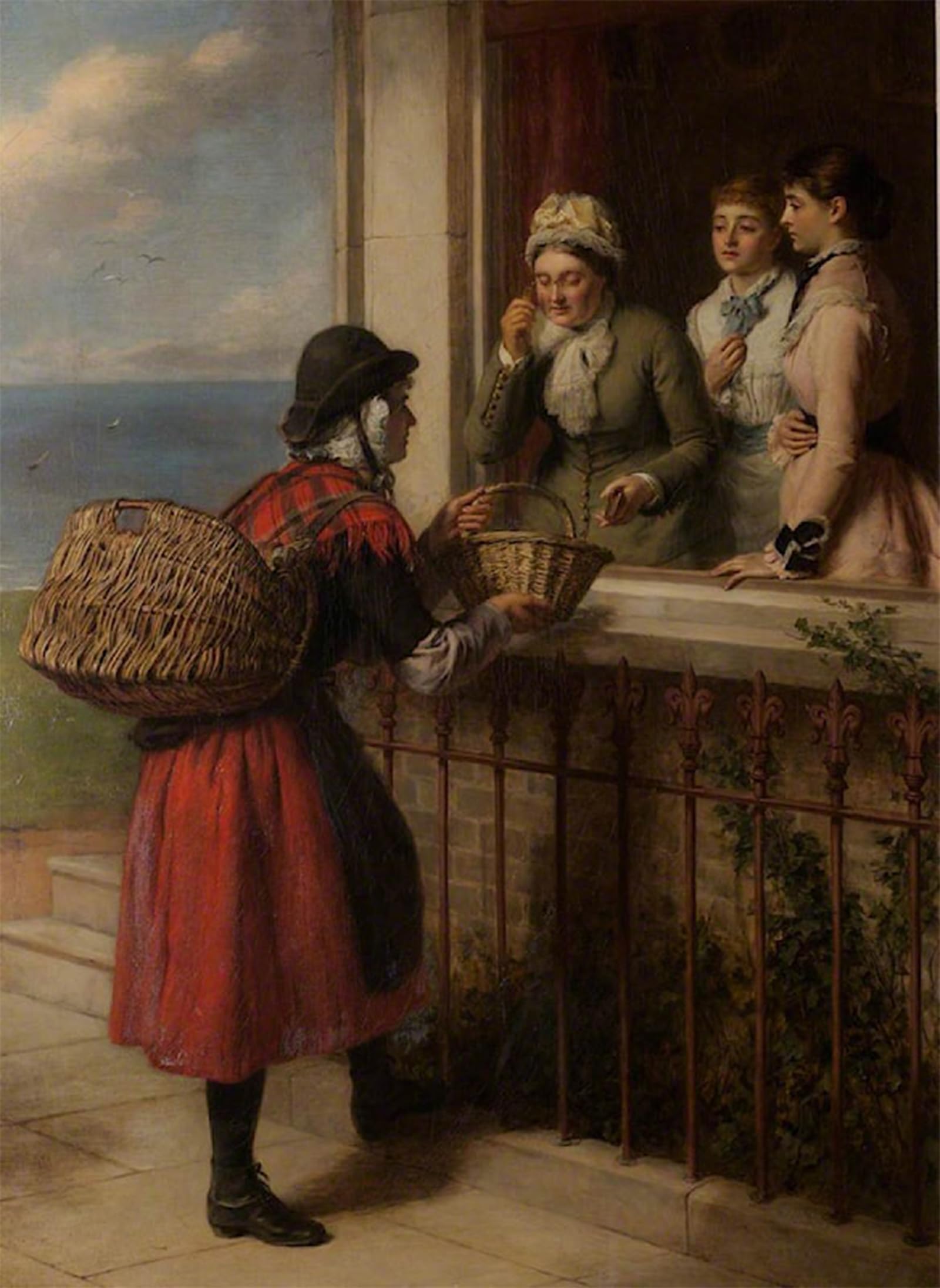 ARTXLXXBN Famous Print Painting Colorful Art Print Tenby Fisherwoman by William Powell Frith Canvas Art Decorations for Home Decor 60x90cm