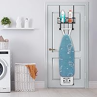 Vista 7 de KES HIR500B-BK - Soporte para tabla de planchar sobre la puerta, soporte para tabla de planchar en forma de T, soporte de hierro para 1 3/4 puertas