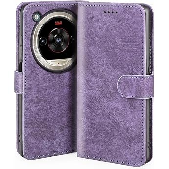 Flip Mobile Phone Case for ZTE Nubia Focus 2 Ultra 5G PU Leather Case with Magnetic Wallet Case Wallet Flip Case Shockproof Protective Case Purple