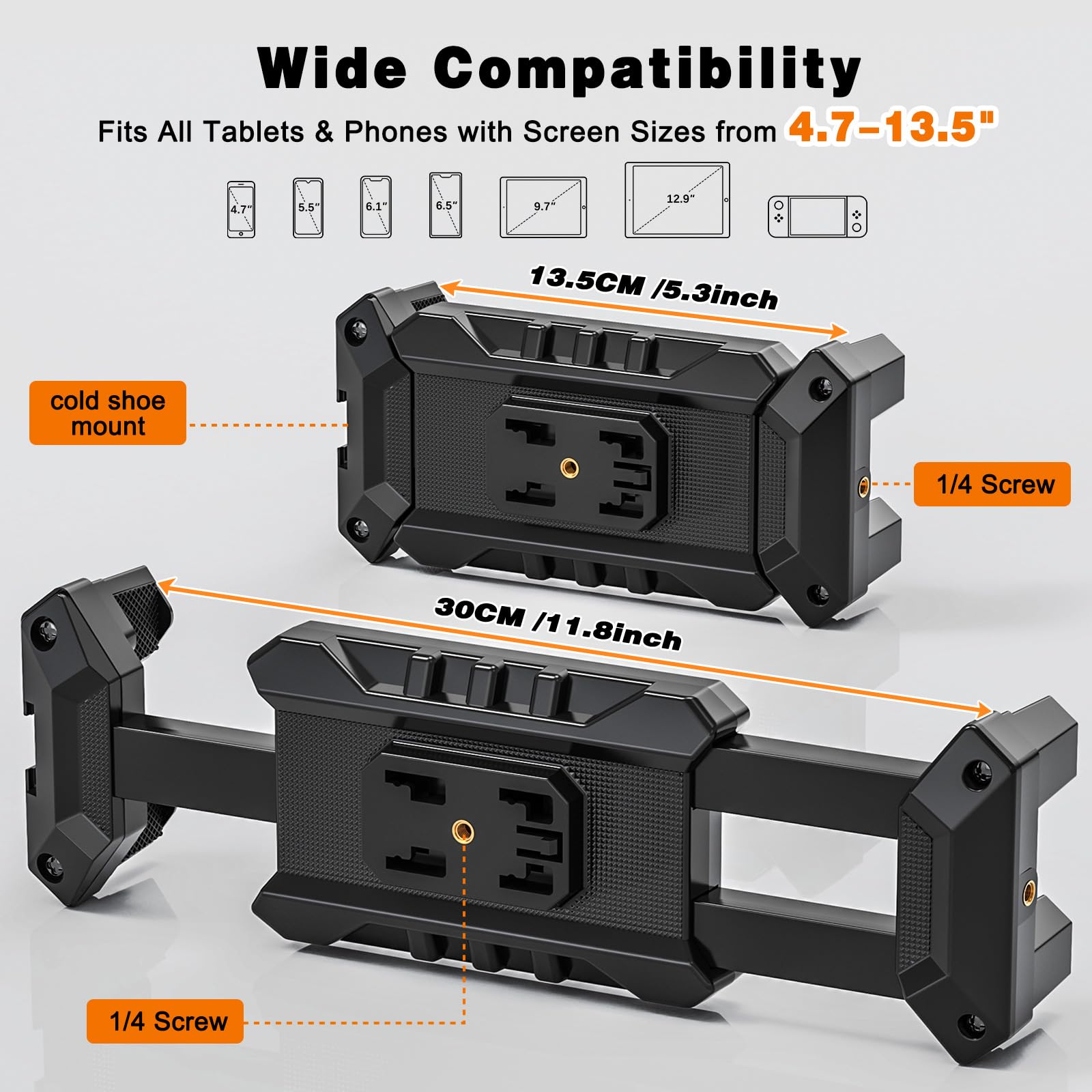 JUBORUI Support Tablette Bureau Avec Long Bras Métal Rotatif 360° - Compatible IPad 4.7" à 13.5"