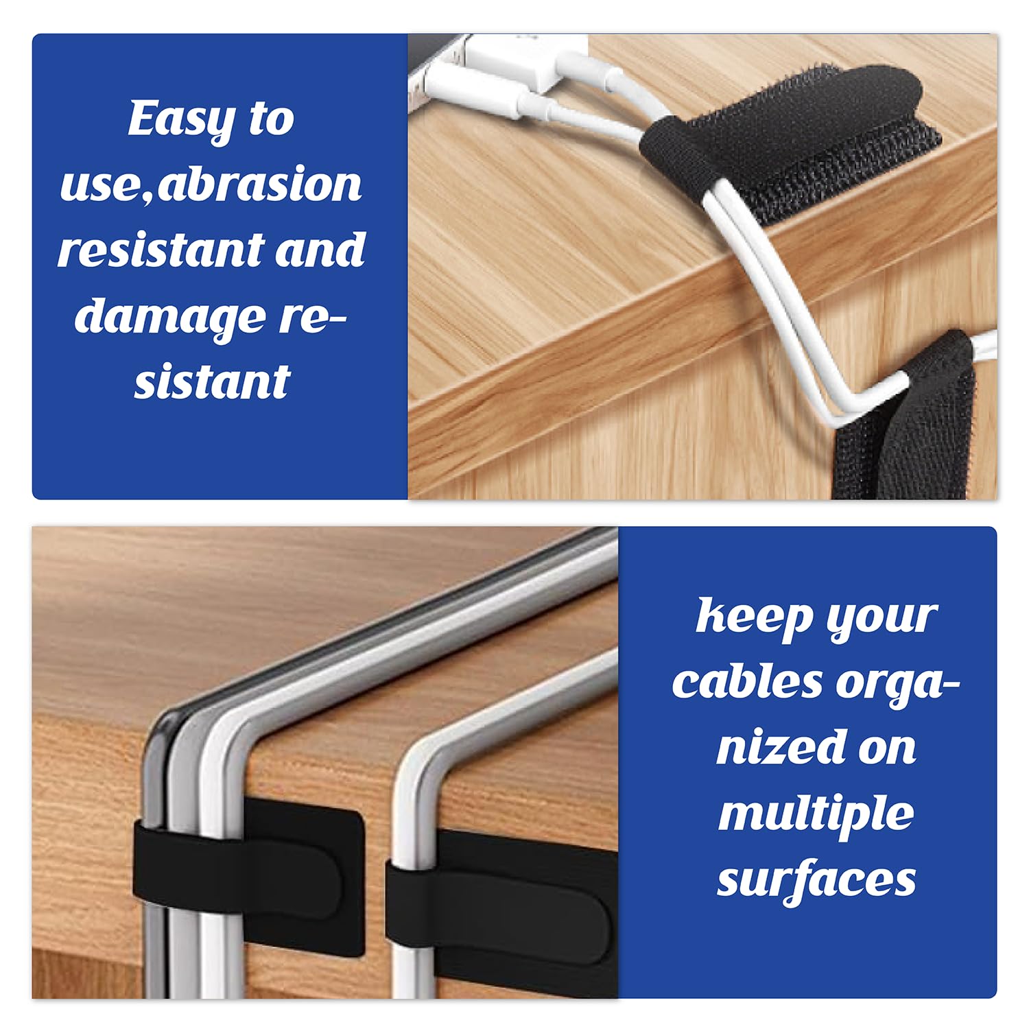 40 Pezzi (Due Dimensioni) Cable Management, Autoadesivo Clip Cavo, Fermacavi Adesivi, Riutilizzabili, Morbidi e Anticollisione, Applicabile a Uffici e Famiglie (Nero)