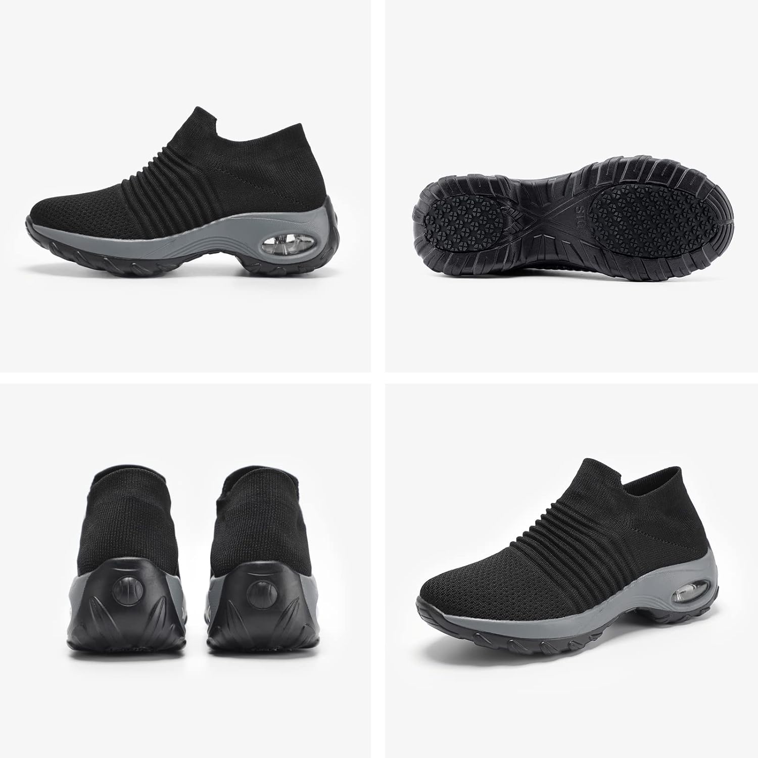 HKR Women's Walking Shoes Arch Support Non Slip Work Shoes Breathable Knit Upper Lightweight for Plantar Fasciitis - Image 8