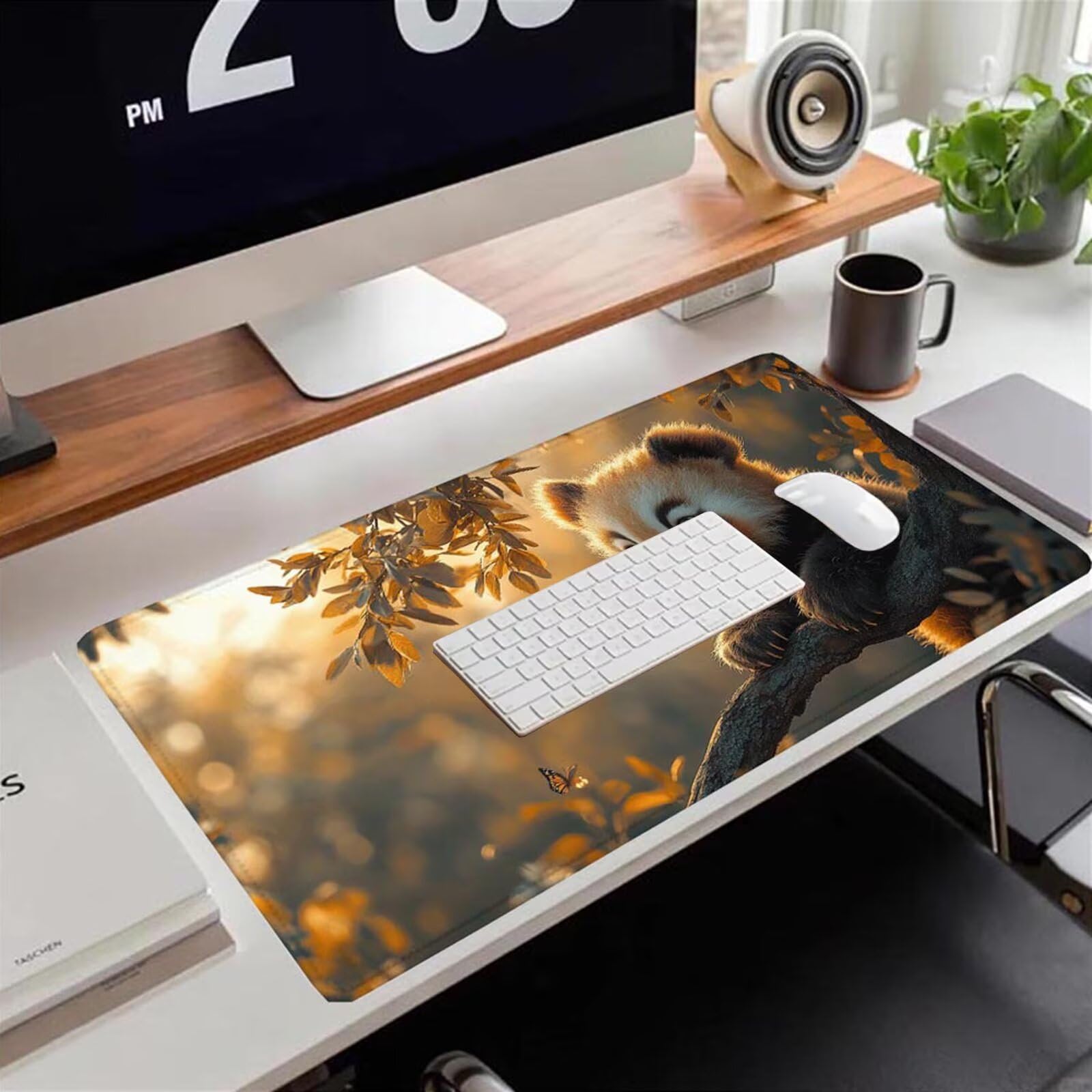 Gamingowa podkładka pod mysz 1200 x 600 x 3 mm, XXL, wodoszczelna, odporna na ścieranie, z przyszytymi krawędziami, żółta, podkładka na biurko, poprawia prędkość i precyzję, do komputera, laptopa