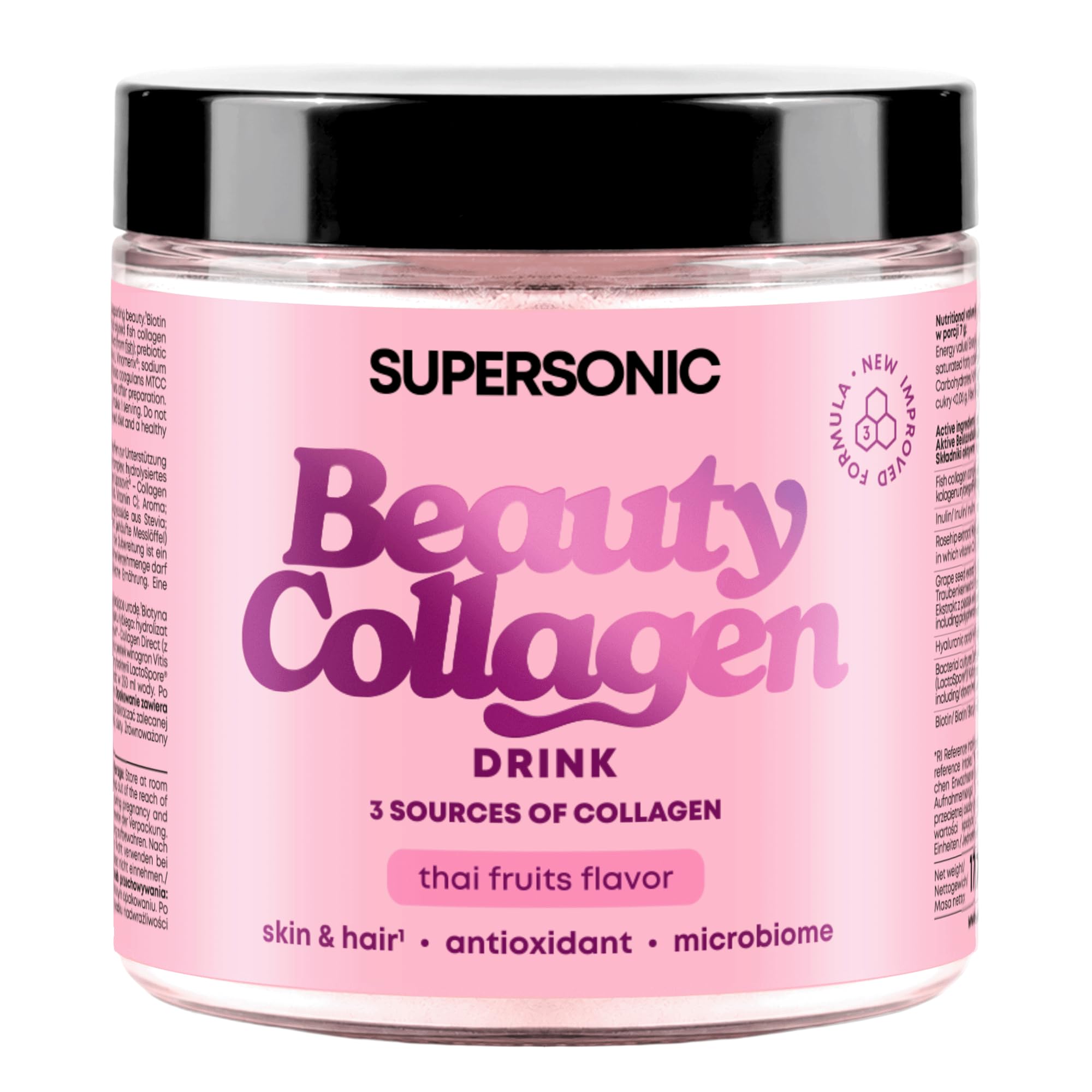 SUPERSONIC Kollagen Pulver Thai – Collagen Peptide mit Biotin & Hyaluron