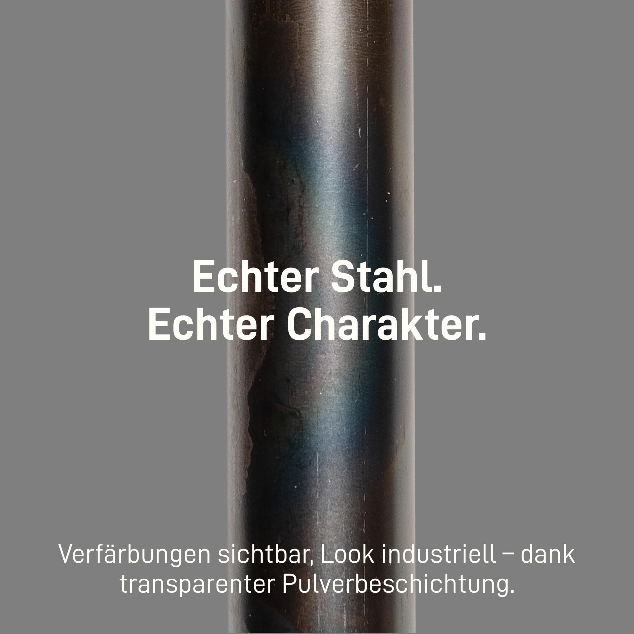 Natural Goods Berlin Kleider-Stange Pipe GARD Wall | Einfache Wand-Montage | Garderoben-Stange im Industrial Design | Kleider-Stangen aus Metall | DIY-Garderobe Temperguss | T6cm * B40cm