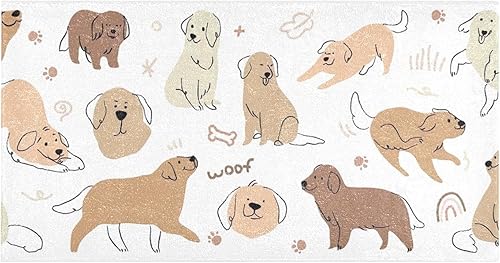 Miniatura 1 de Tapete para dormitorio con diseño de perro Labrador, lavable a máquina, antideslizante, con parte trasera de goma, 39 x 20 pulgadas