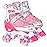 Kids Roller Skates for Girls - Pink for Big Kids Age 7 8 9 10 - Adjustable All Light up Wheels Indoor Outdoor Sports Birthday Gift for Son and Grandson