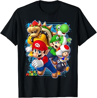 Nintendo Super Mario Luigi Bowser Spray Paint T-Shirt