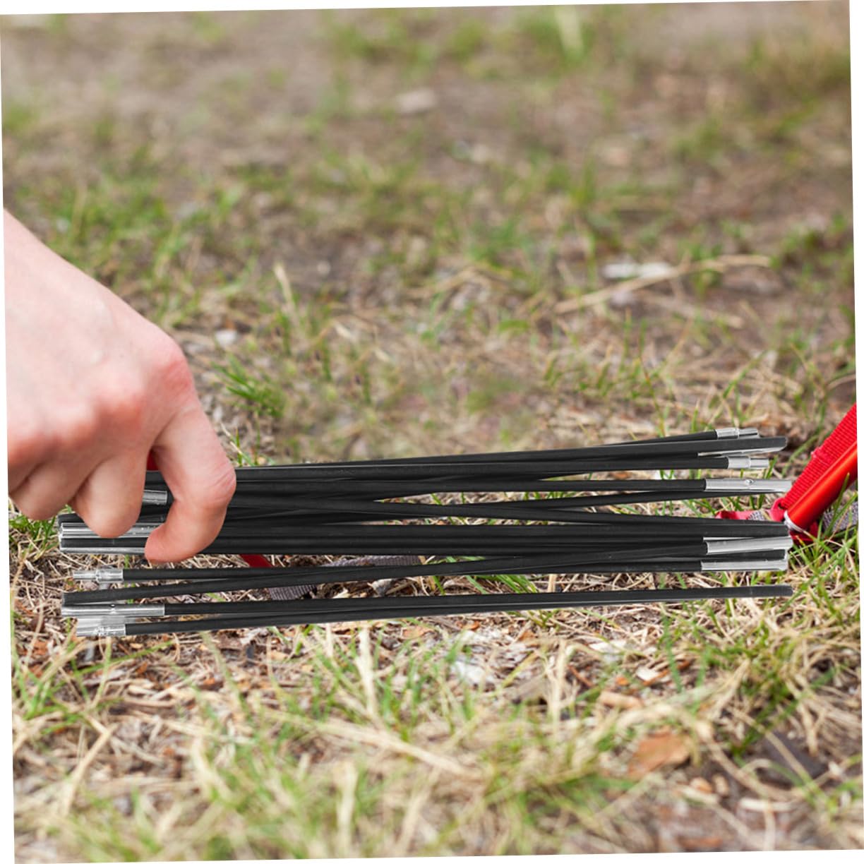 2stücke Fiberglas Zeltstangen Tragbares Camping-zeltgestänge Für Outdoor Wandern Angeln Rucksackreisen Stabile Planenstangen Für Zelte