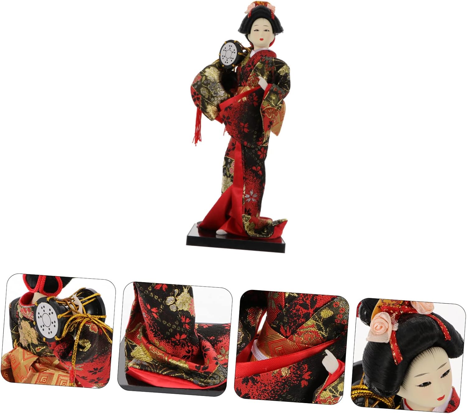 IMIKEYA 1pc Handmade Japanese Doll Kimono Silk Art Folk Craft Figurine Unique Home Decor for Living Room and Bedroom Japanese Traditional Doll
