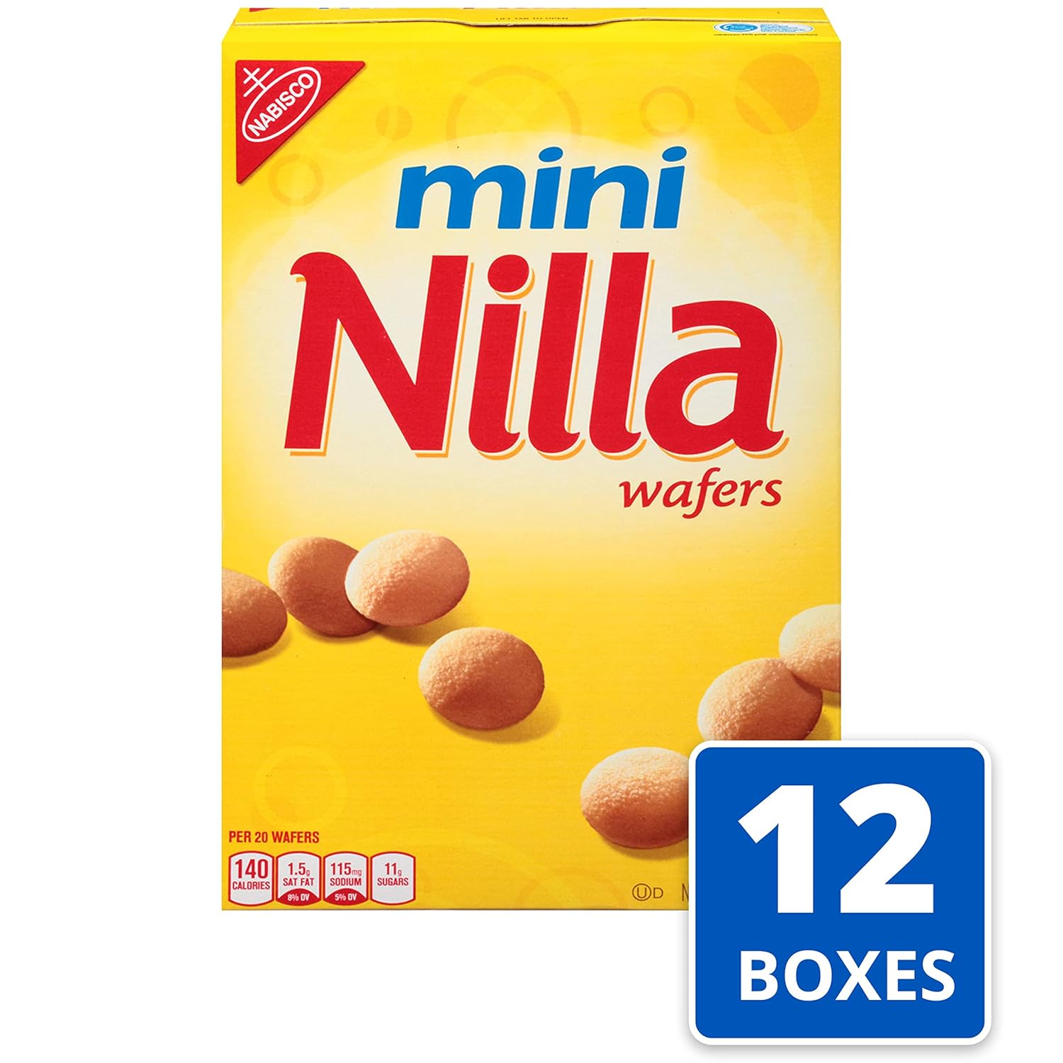 Nilla Wafers Mini Cookies, Vanilla Wafers, 12 - 11 oz Boxes