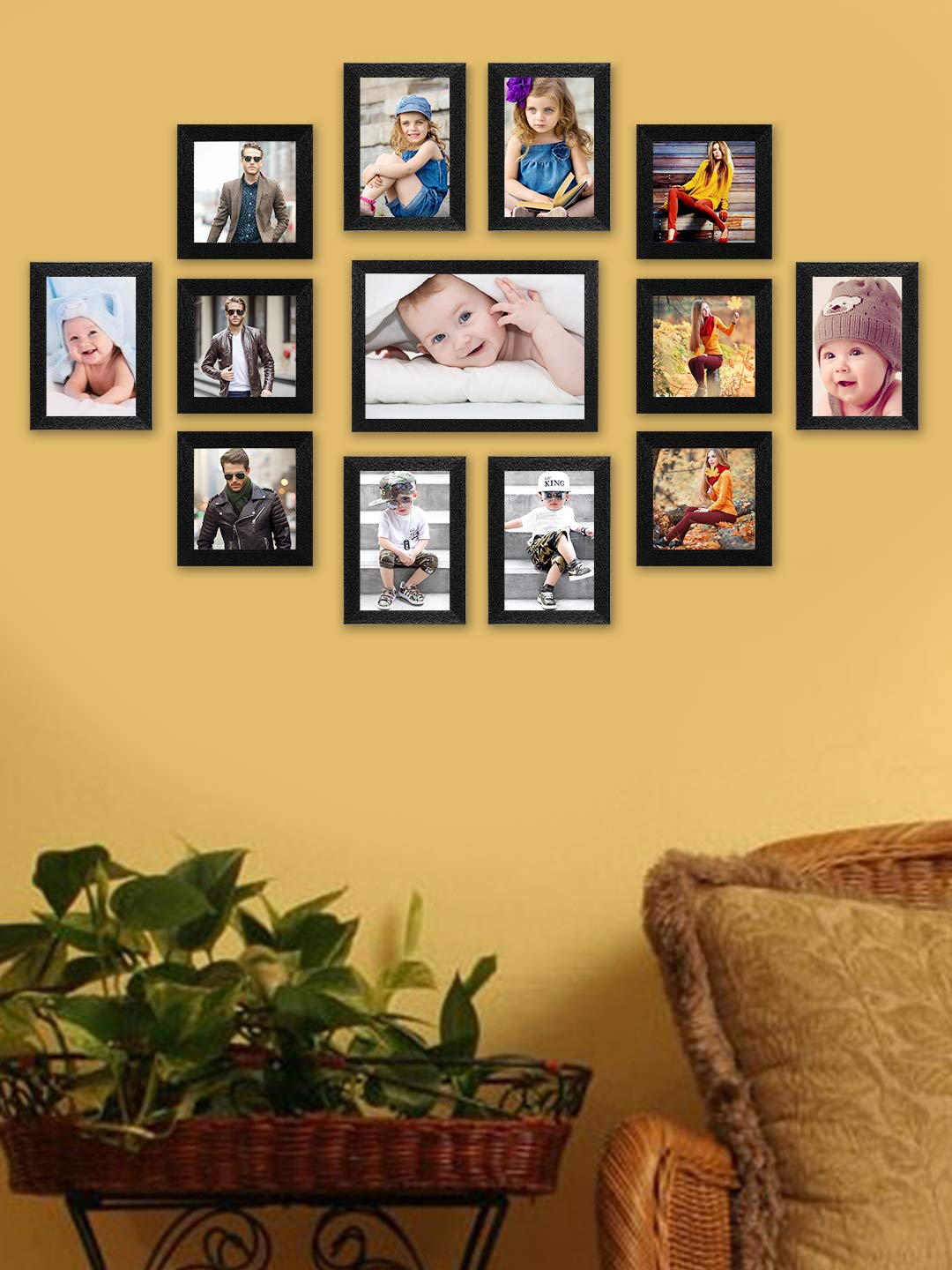 DESI FRAME Decorative Set of 13 Black Individual Wall Photo Frames