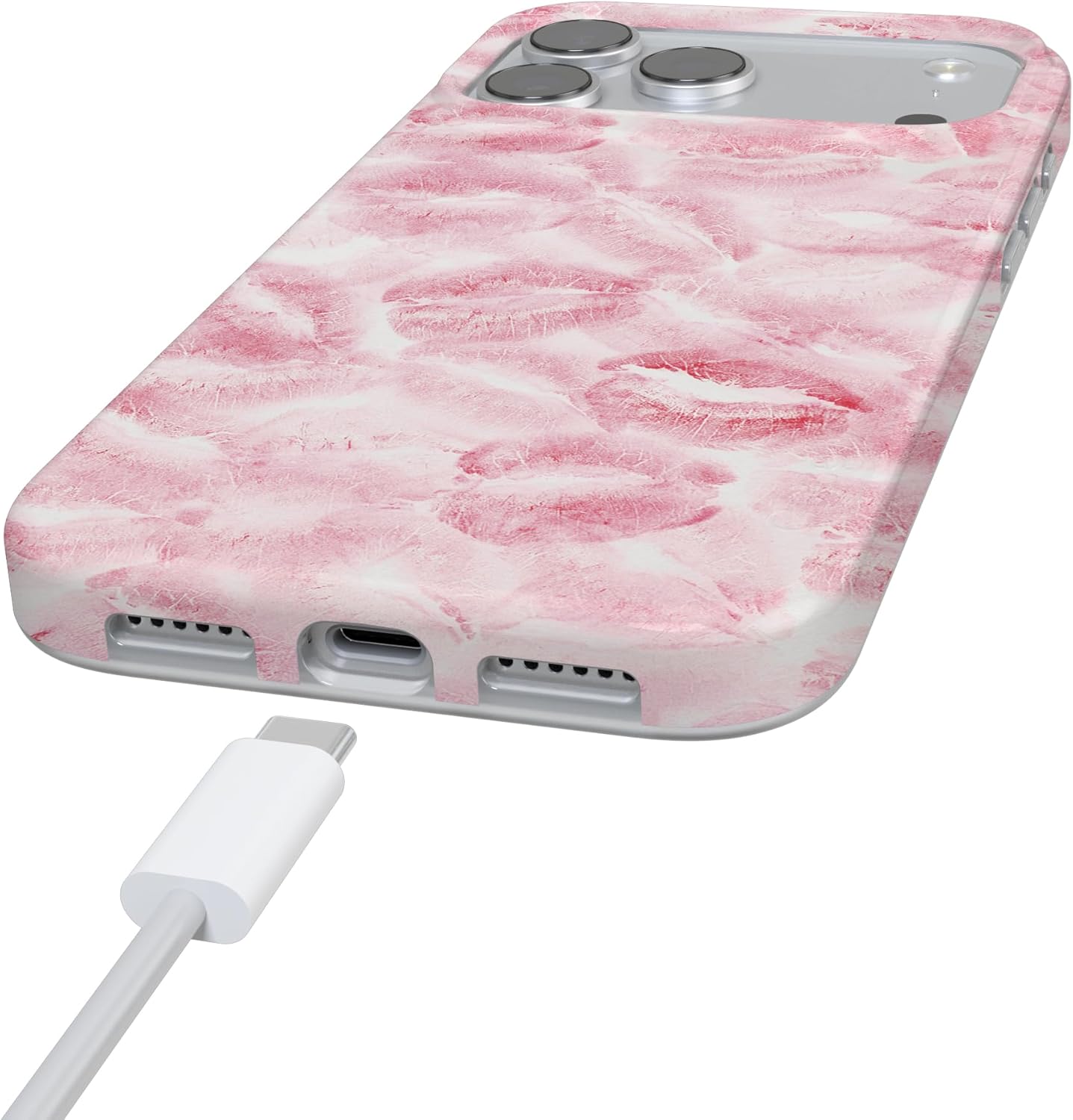 Casely iPhone 17 Pro Case | Sealed with a Kiss | Pink Lipstick | Compatible with MagSafe | Classic Ultra Slim Design