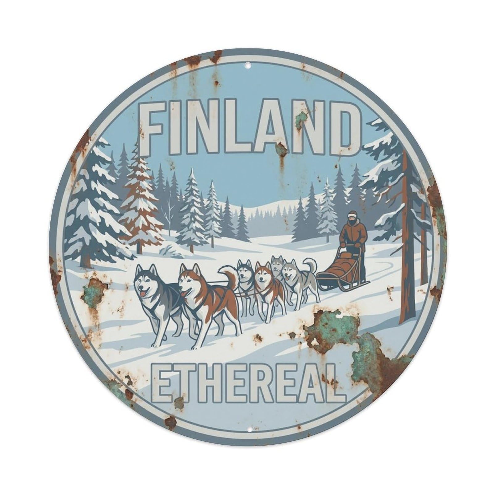 Vintage Travel Finland Distinctive Vintage Metal Tin Sign Plaque