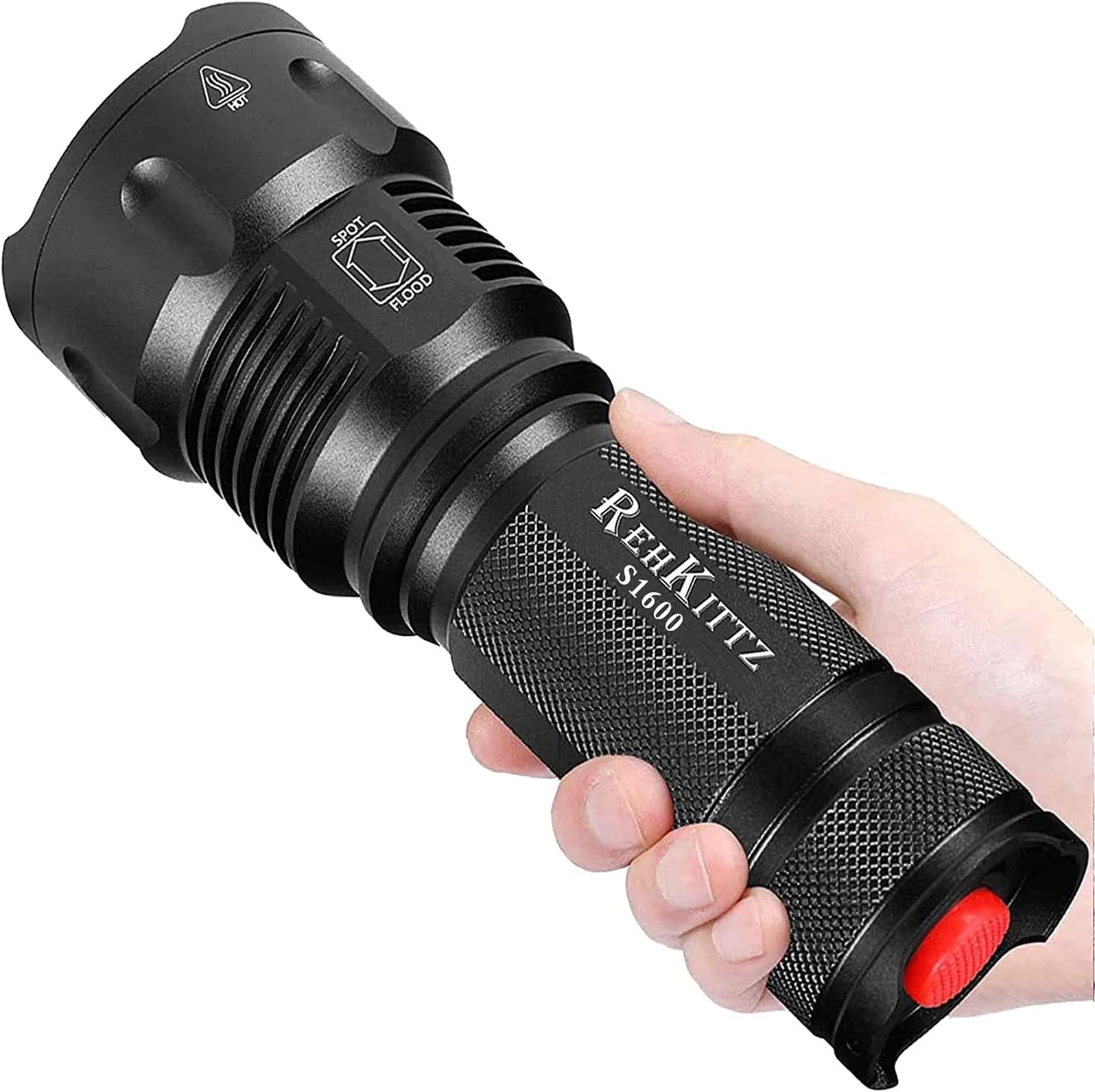 Torce LED ad alta potenza Torcia tattica da 10000 lumen con luce display Ricarica USB Lanterna con zoom di emergenza per pesca da campeggio  39