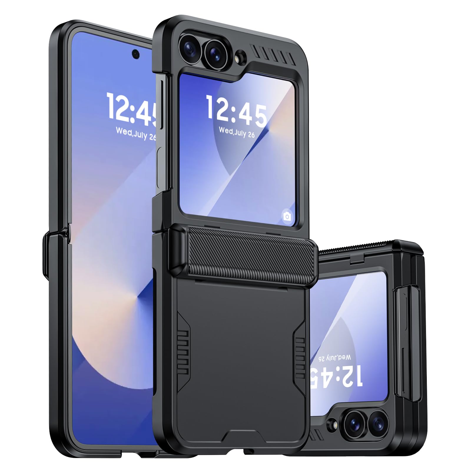 oupeigar for Galaxy Z Flip 6 /Z Flip 7 FE Case, Hinge Protection & Built-in Screen Protection,Wireless Charging,Durable Shockproof Cover for Z Flip 6/