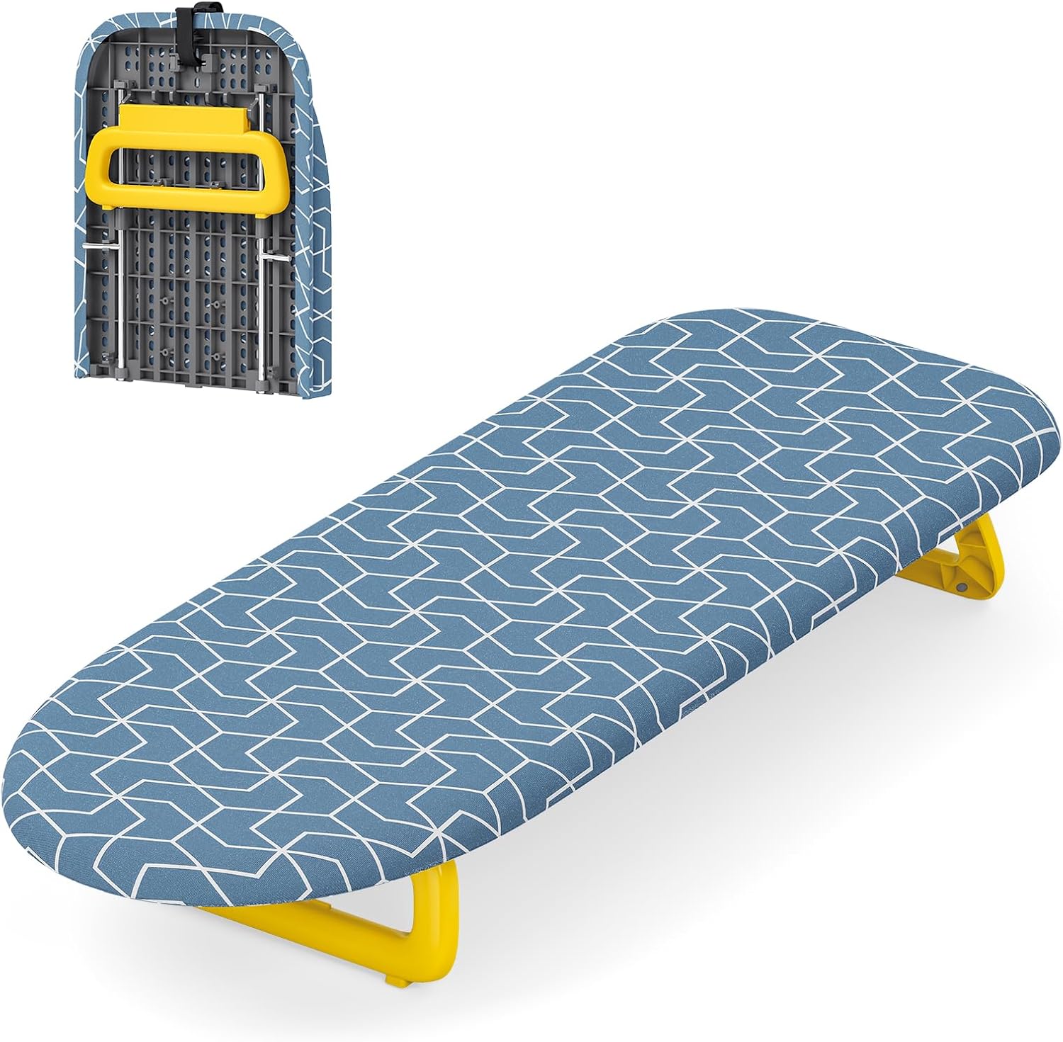 Small Ironing Board Tabletop, Foldable Mini Ironing Board, Table top Ironing Boards Small with Hanging Rope, Compact Portable Ironing Boards Save Space, Iron Board 32x12, Iron Table Stand Dark Blue Dark Blue 12x32inch