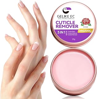 Gelike EC Organic Cuticle Softener Cream: Vitamin E Rose Scented Nail Balm - Moisturizes Dry Cuticles, Strengthens Nails for Women