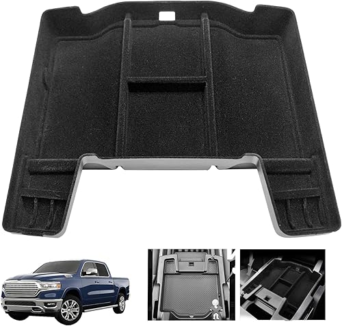 Miniatura 1 de EUEKY Bandeja organizadora de consola central Ram 1500 TRX 2024 2023 con forro flocado, caja de almacenamiento compatible con Dodge R AM 1500 2500