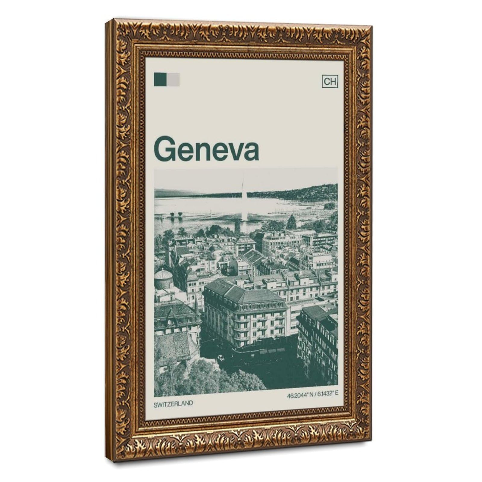 Flamint Geneva Switzerland Canvas Poster for Home Decor Gift