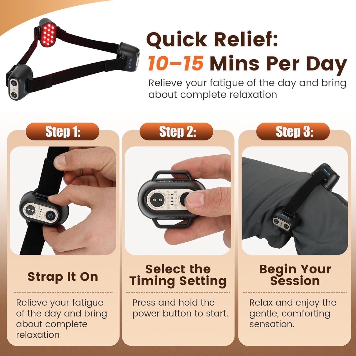 Red Light Therapy Device FLY-31-650nm Red Light & 850nm Infrared Light, Relieves The Pain for Wrists, Ankles, Knees and Other Joints - Portable Body Care Tool