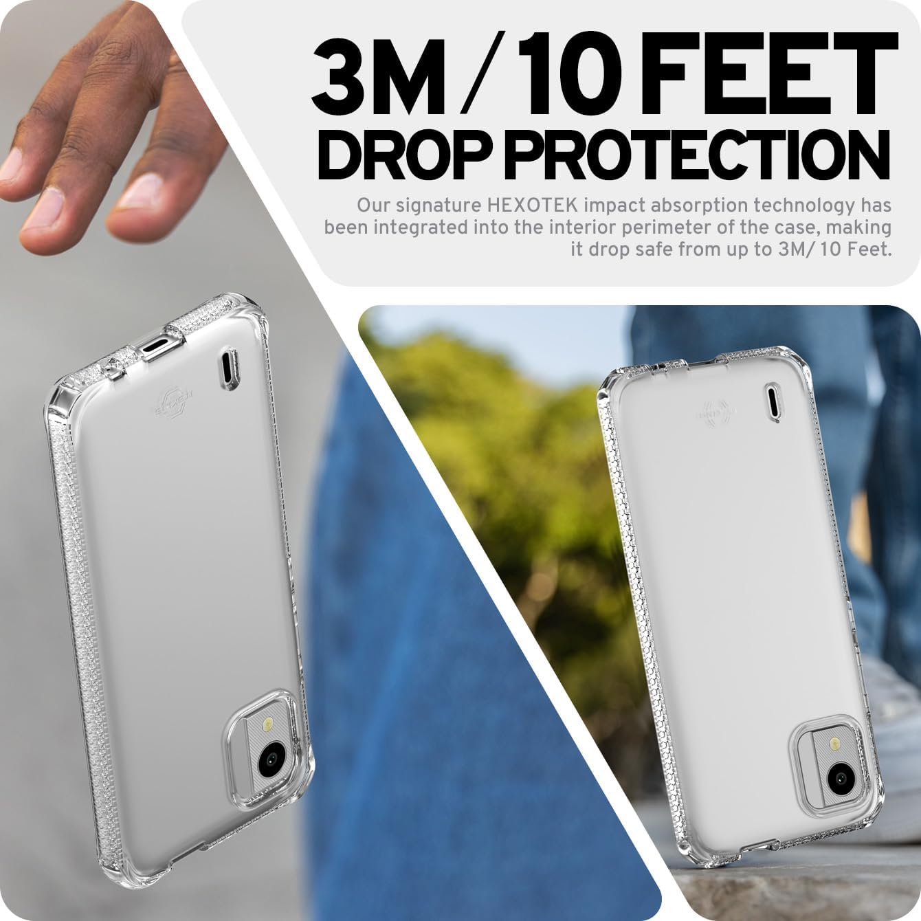 ITSKINS Spectrum R Clear Protective Phone Case Compatible with Nokia C110, Anti-Yellowing, Shockproof Cover, Scratch-Resistant, Enhanced Grip with Ultra Sensitive Buttons | Transparent