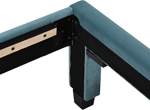 Miniatura 7 de PHOYAL Cama de almacenamiento, marco de cama tamaño Queen, plataforma tapizada de terciopelo con un cajón grande, cómodo para dormir, 62.99, 24.80 y