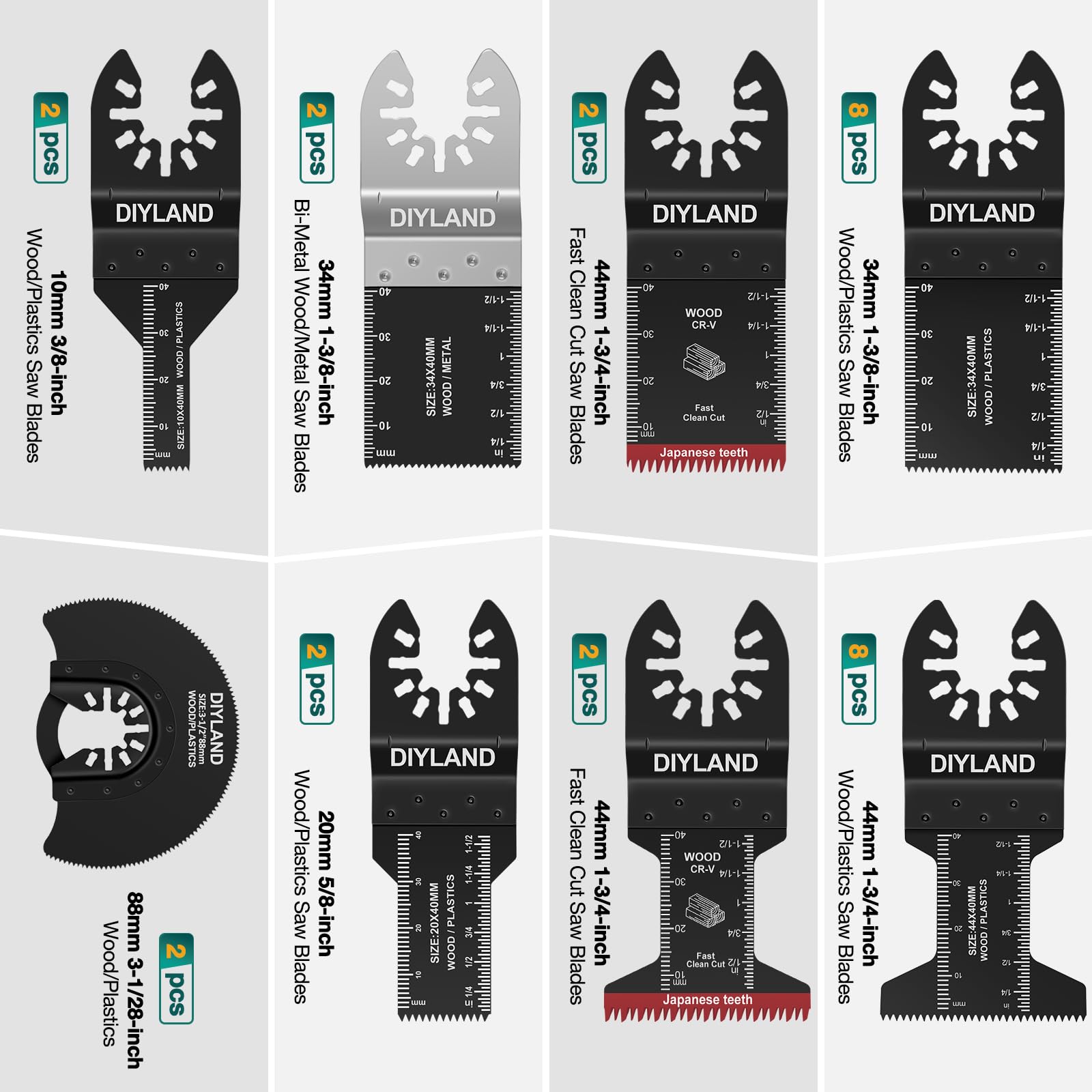 DIYLAND 31PCS Multi Tool Blade Set, Universal Oscillating Saw Blades - Image 4