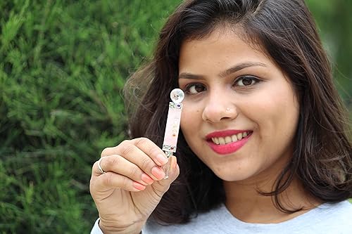 Miniatura 6 de Cuarzo Rosa Mini Chakra Stick33.5inch aprox. Varita Jet Internacional Curación Espiritual Divine India a + + vidrio Terapia