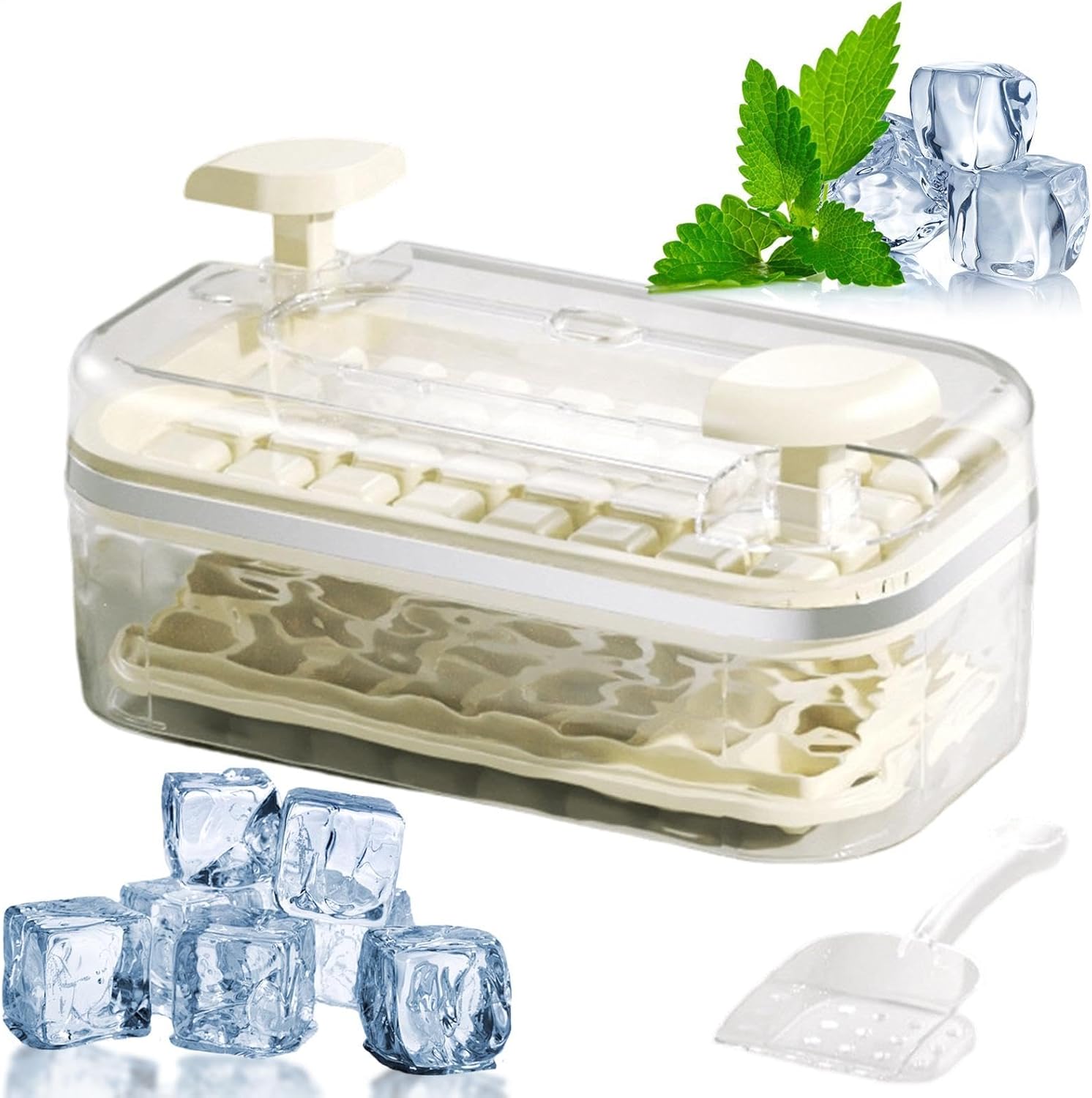 Trays for Freezer | Easy Pressure Removal Kitchen Utensil, Silicone Ice Tray | for Picnic, Camping, Home, Kitchen, Bar, Restaurant, Cafe, Hotel