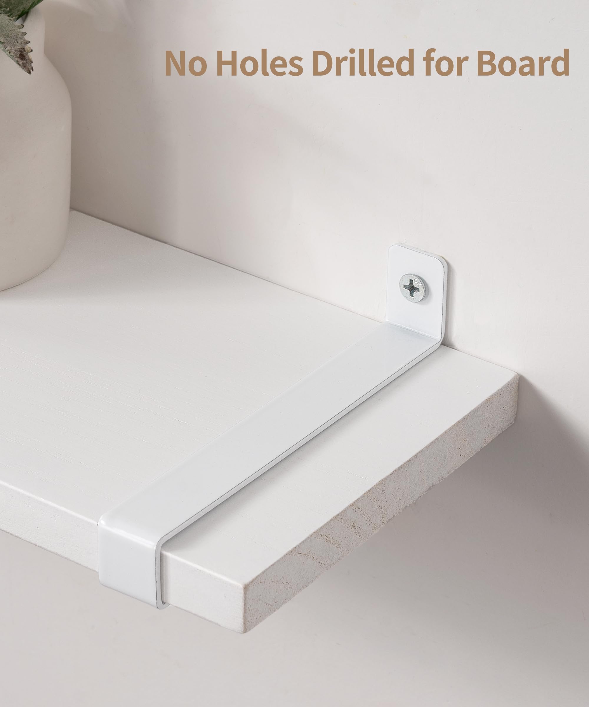 Gronda Mensole Da Muro Bianche Design Moderno 60 Cm – Set Da 2 Mensole In MDF Con Bordi Curvi Per Bagno, Cucina, Soggiorno E Camera