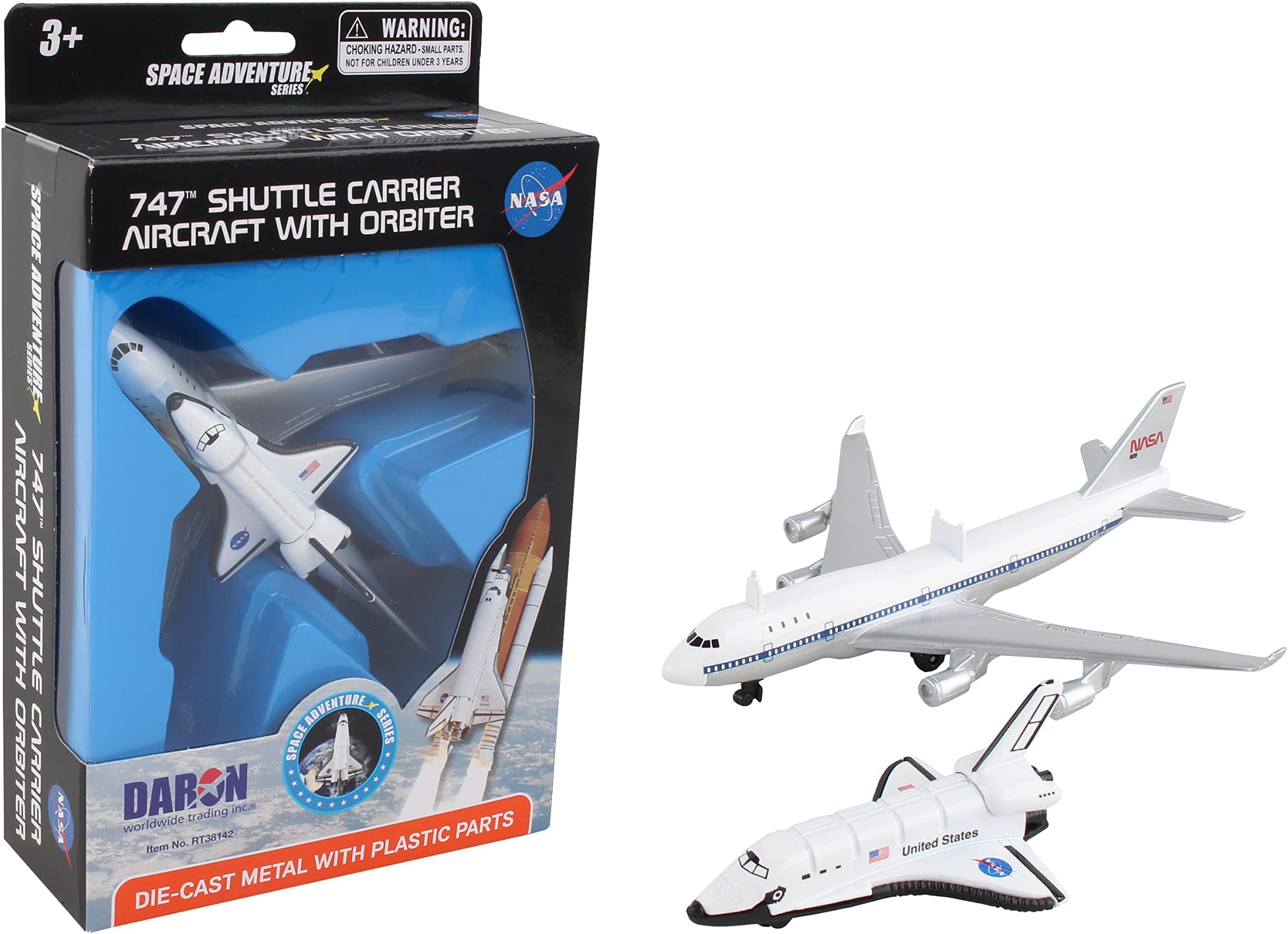 Daron Space Mission Toy Set Boeing 747 and Space Shuttle, Authentic Spacecraft Representations, Individually Packaged Playsets, Ages 3+