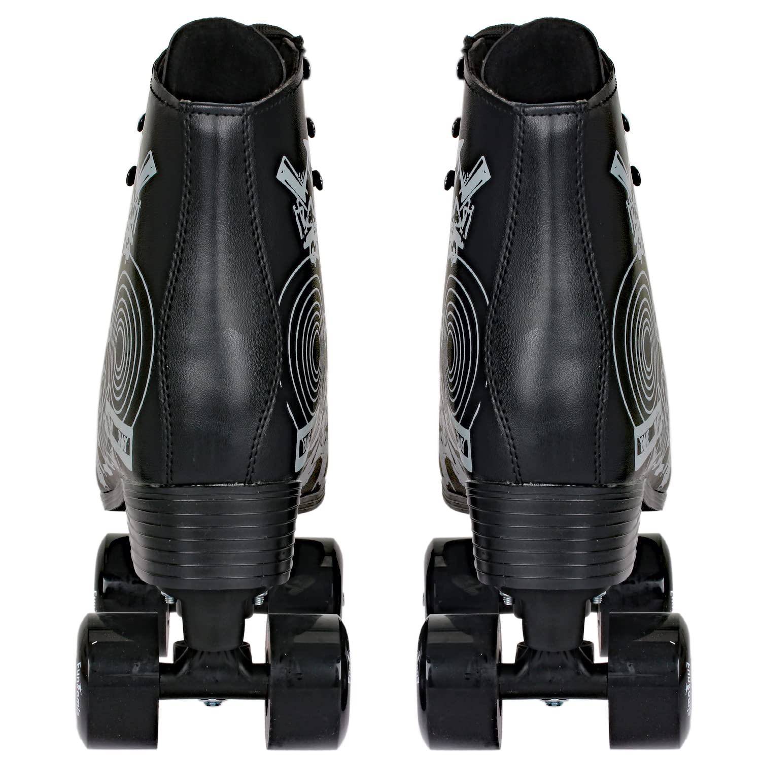 FunTomia - Patines 4 Ruedas de Discoteca en Tallas 30 a 44, para Interior y Exterior (36, Negro)