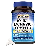 Vitalibre 10 in 1 Magnesium Complex, 420mg Elemental Magnesium | Ultra Strength, Max Absorption | Chelated Magnesium Supplement for Sleep, Nerves & Heart Health | Non-GMO, 120 Vegan Capsules