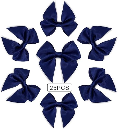 Miniatura 10 de Briefix 25 lazos de cinta de satén con almohadillas de gel adhesivas extraíbles (rojo)