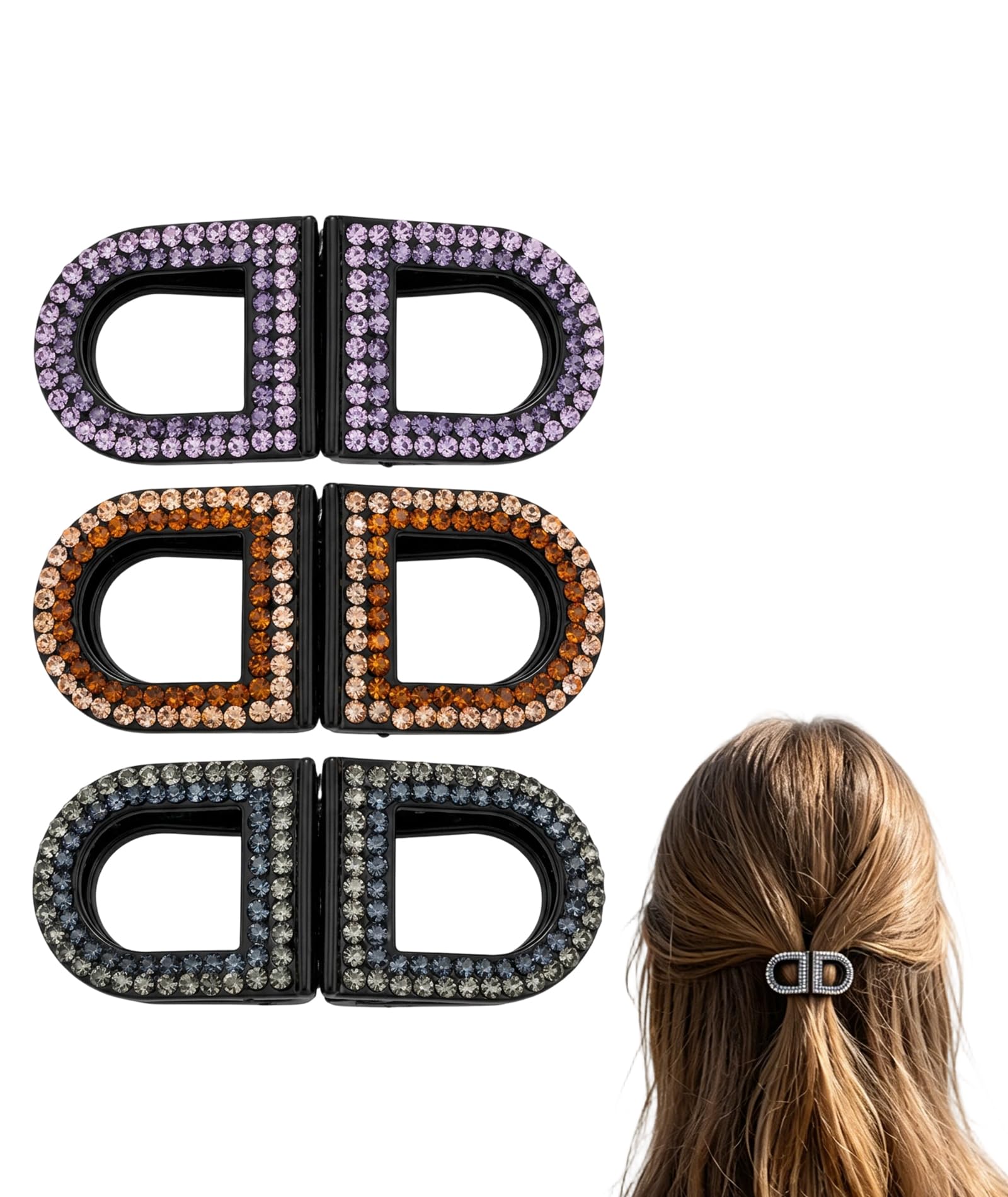 3Pcs Magnetic Hair Clip, Magnetic Hair Clips for Women, Daily Hairstyling and Professional Salon Use, Three-Piece Set in Violet Champagne and Slate Grey, Hold for Various Hair Types, Quick Updo Creation and Hair Sectioning During Preparation-image-44
