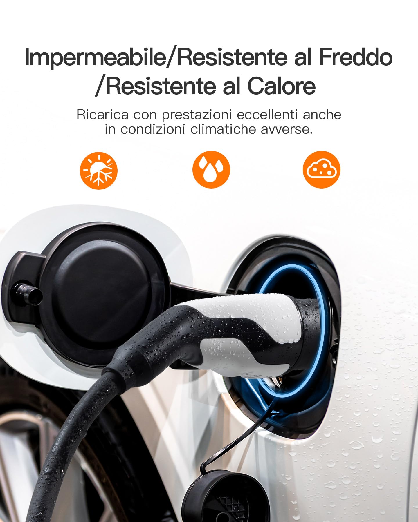 tomons Cavo di Ricarica Rapida da Tipo 2 a Tipo 2, 22 W 32A Elettricità Trifase 5 M, per Veicoli Elettrici e PHEV, Compatibile con Modello S/X/Y/3, ID.3, ID.4, E-Tron, Zoe, Kona, I3, con CE/TUV