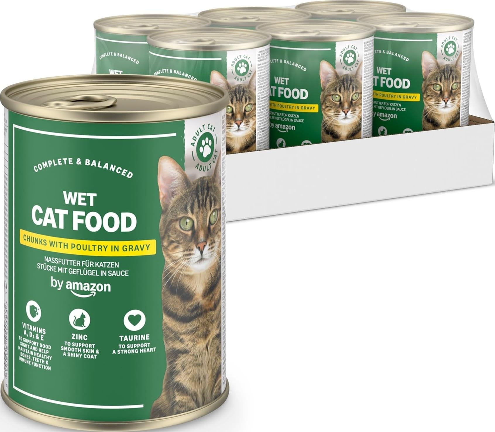 by Amazon Wet Cat Food, Poultry Chunks in Gravy 6x415g