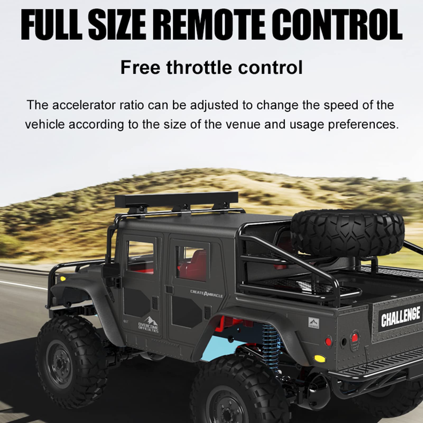 GoolRC 1/12 RC Crawler, 2.4GHz RC Truck 4WD All Terrain Off-Road Racing Vehicles with led Light, Waterproof RC Rock Crawler Car Hobby Grade Toys for Adults (Black)