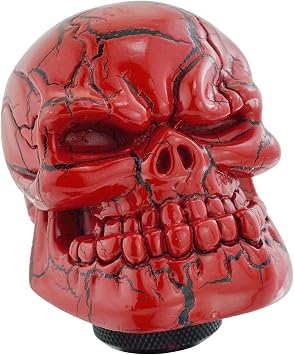 Skeleton Car Gear Shift Stick Handle, Big Skull MT Shifter Knob Fit Most Automatic Manual Transmissions, Red