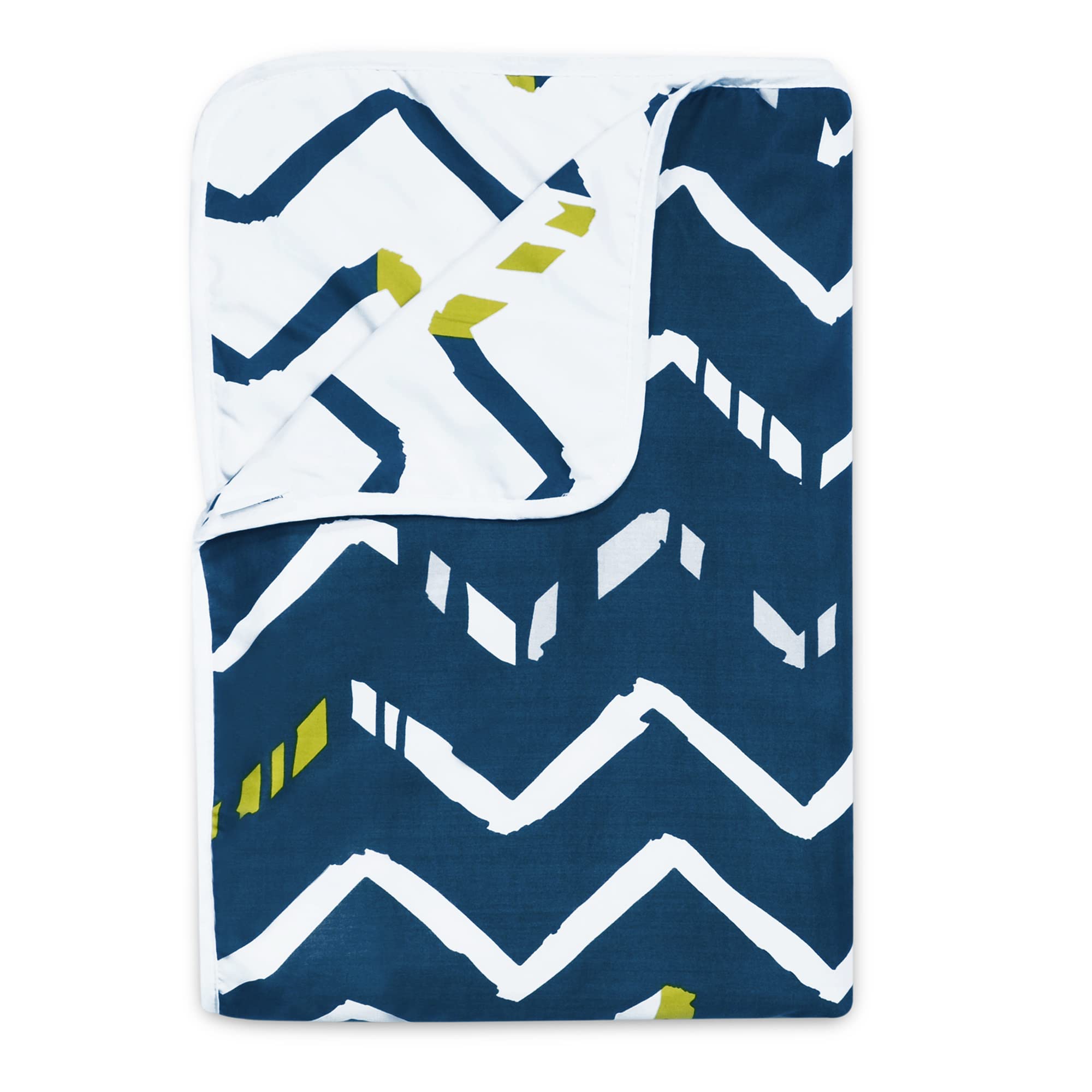 120 GSM Microfiber Reversible Dohar Blanket | Soft Printed All-Season AC Blanket | Single Bed, 140 x 210 cm - Blue & White