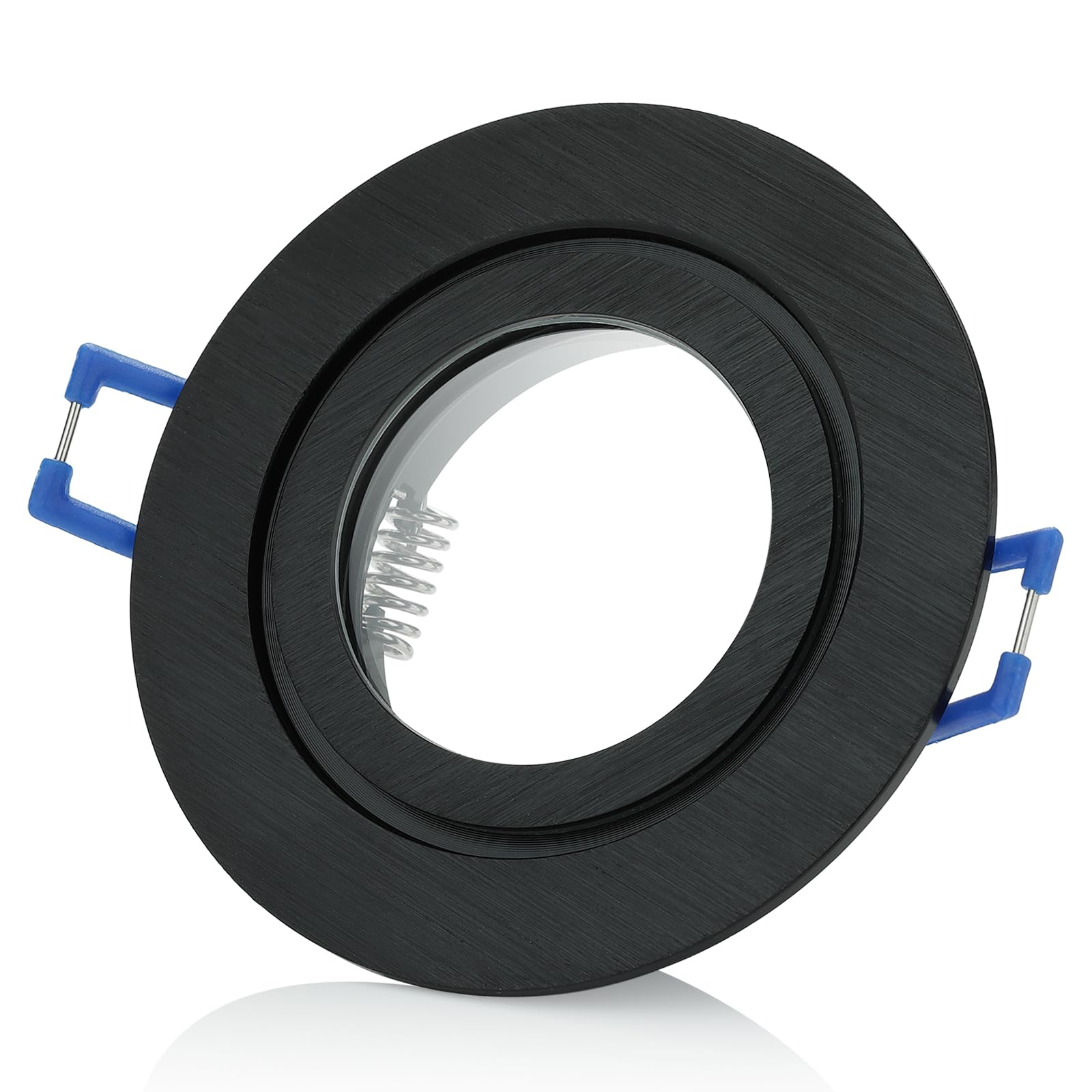 Sweet Led Foco empotrable para baño IP44, 6 unidades, color negro, GU10, 230 V, incluye 7 W, 3000 K, luz blanca cálida, aluminio de 68 mm, para baño y cocina