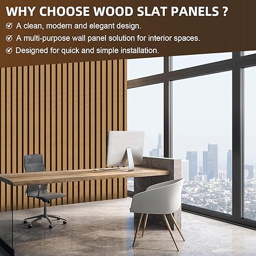 Miniatura 7 de Paneles acústicos de madera, paquete de 4, paneles insonorizados para interiores de 47.24 pulgadas de largo x 12.6 pulgadas de ancho, paneles de
