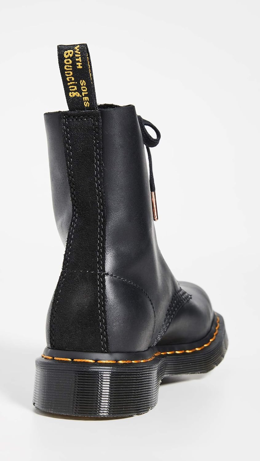 Dr. Martens Womens 1460 Pascal Soap Stone Smooth Leather Closed Toe Boots - Black - 5