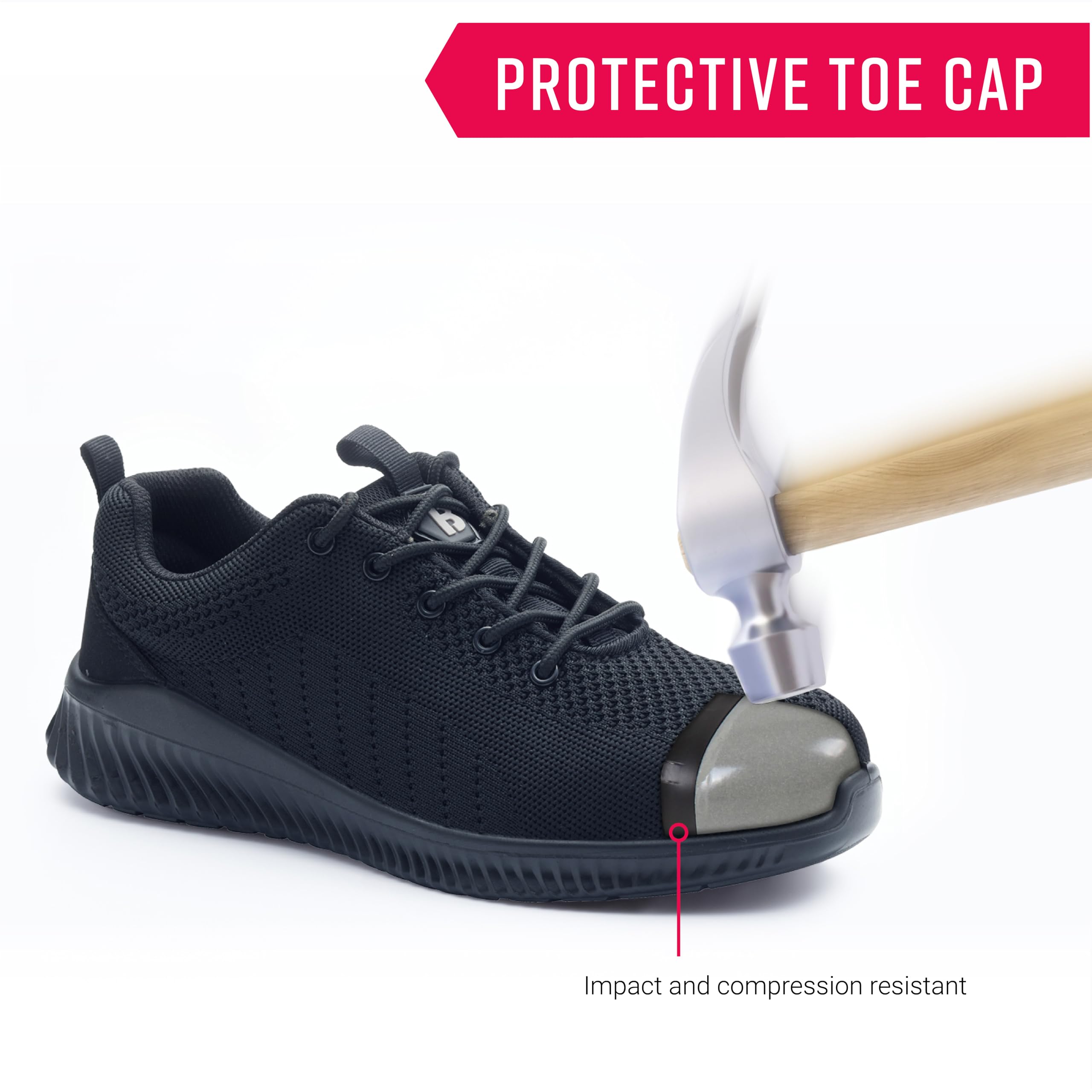 Blackrock Kompozytowe buty ochronne S3L, wodoodporne, dla mężczyzn i kobiet, unisex, obuwie robocze i użytkowe, odporne na przebicie, ultralekkie, bez metalu podeszwa środkowa, Czarny, 40.5 EU