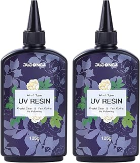 UV Resin 250g, DUDONGA Low Viscosity Crystal Clear Ultraviolet Thin Epoxy Resin, Quick-Curing & Low Shrinkage UV Glue Kit for Crafts, Jewelry Making, Casting