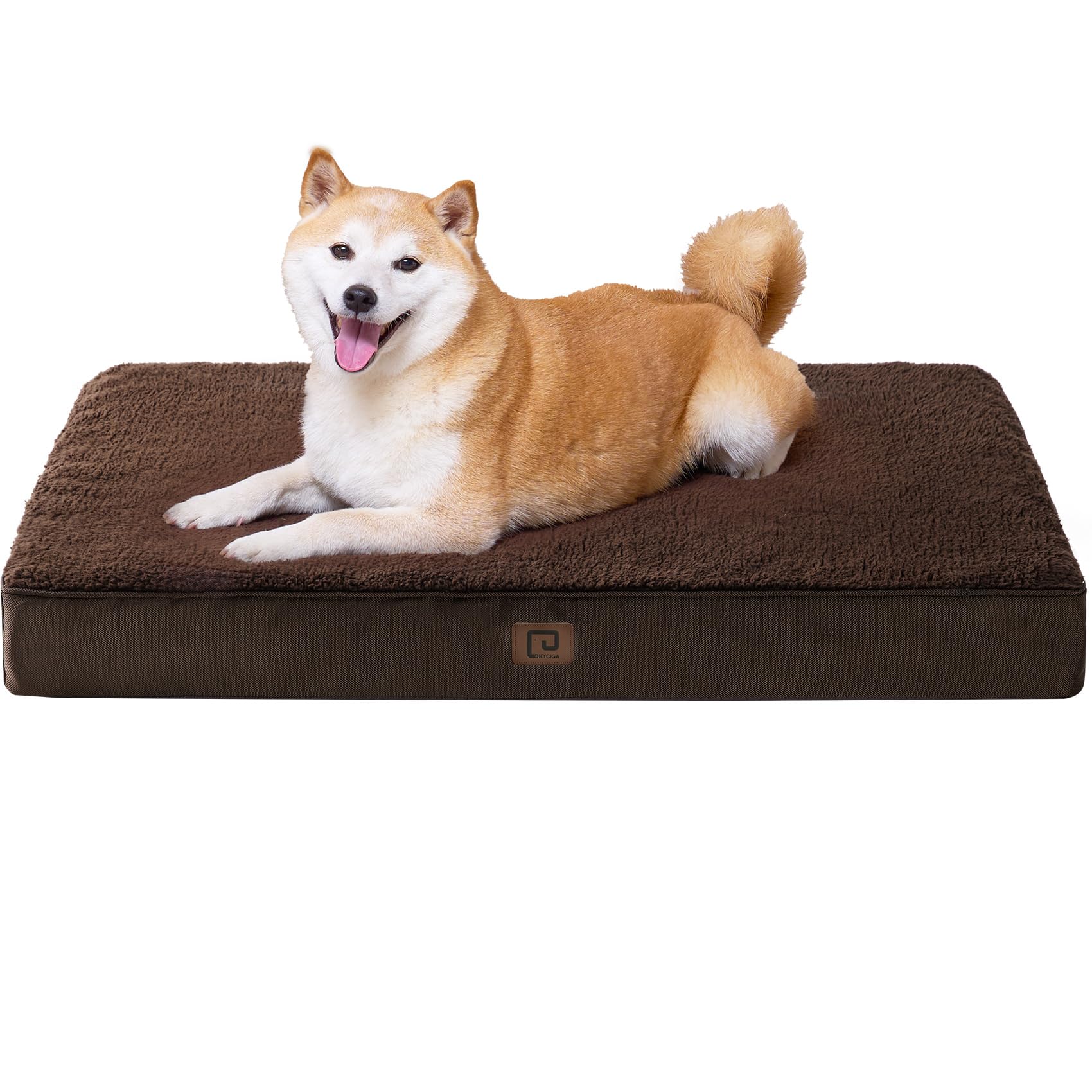 EHEYCIGA Cuccia Cane Interno Taglia Grande L, (91L x 69W cm) Ortopedica Cuscino per Cani, Cuscino Cane Sfoderabile e Lavabile, Ortopedico Lettino per Cani, Orthopedic Dog Bed, Marrone