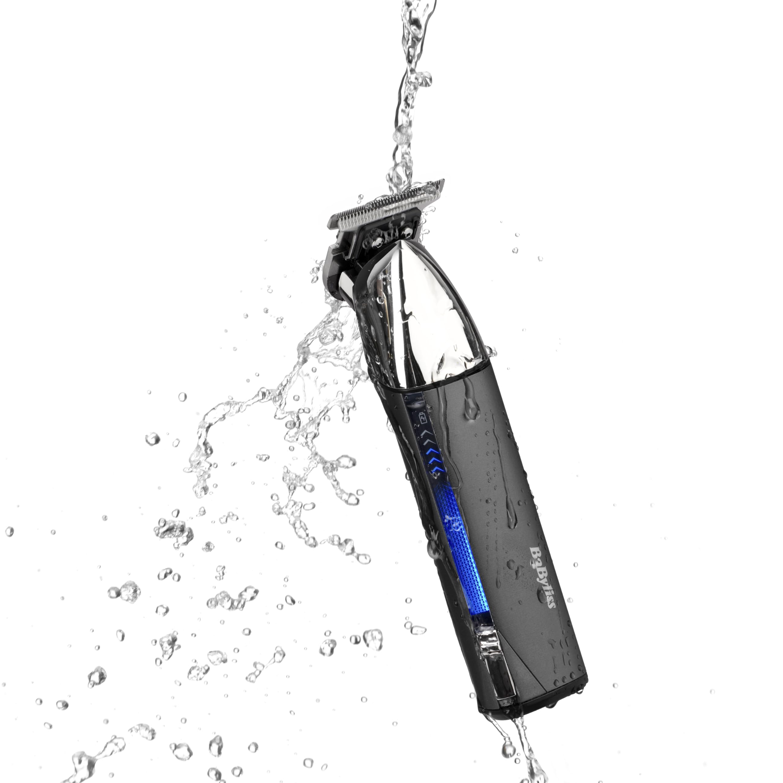 BaByliss Super-X Metal Regolabarba – Regolabarba professionale con lama a T Skeleton in acciaio giapponese, display digitale, batteria al litio, 5 ore di autonomia cordless, impermeabile, T996E