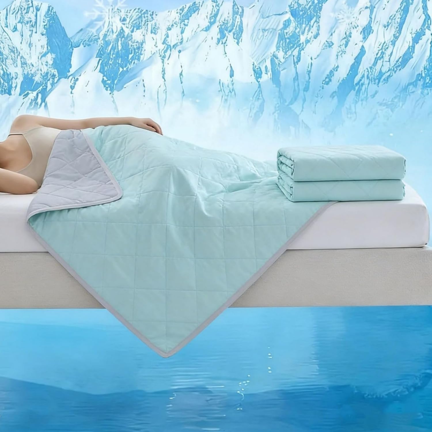 VUIKLCty Cool-touch Fibre Summer Duvet, Soft, Breathable And Comfortable (includes One Duvet Only)(Light Green,100x150cm)
